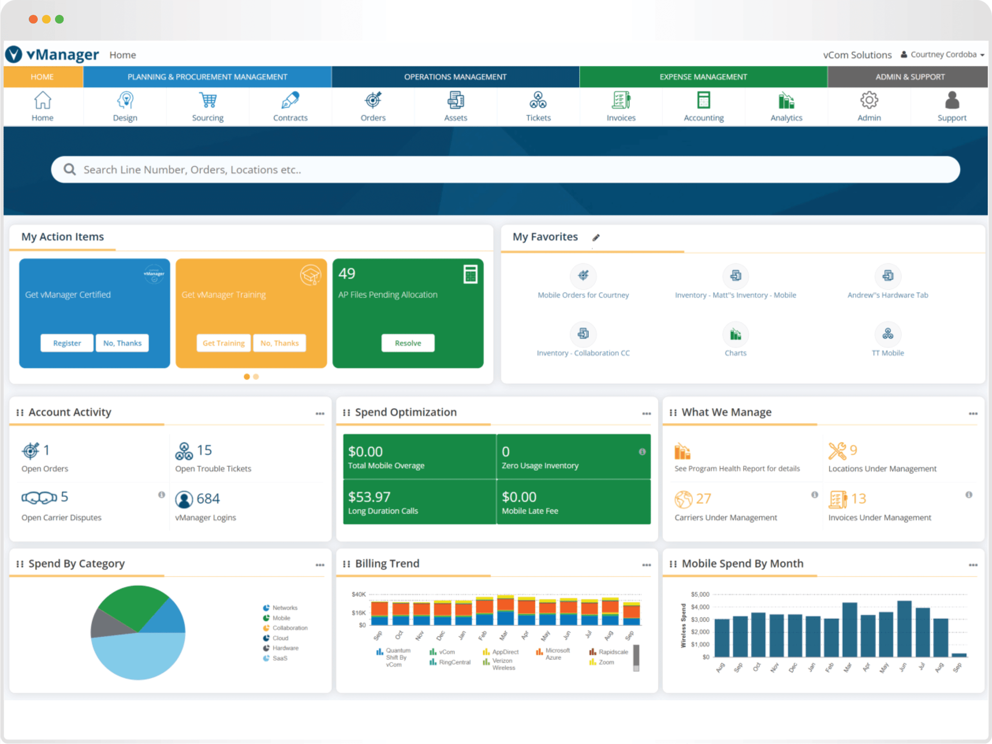 vManager Dashboard Screenshot